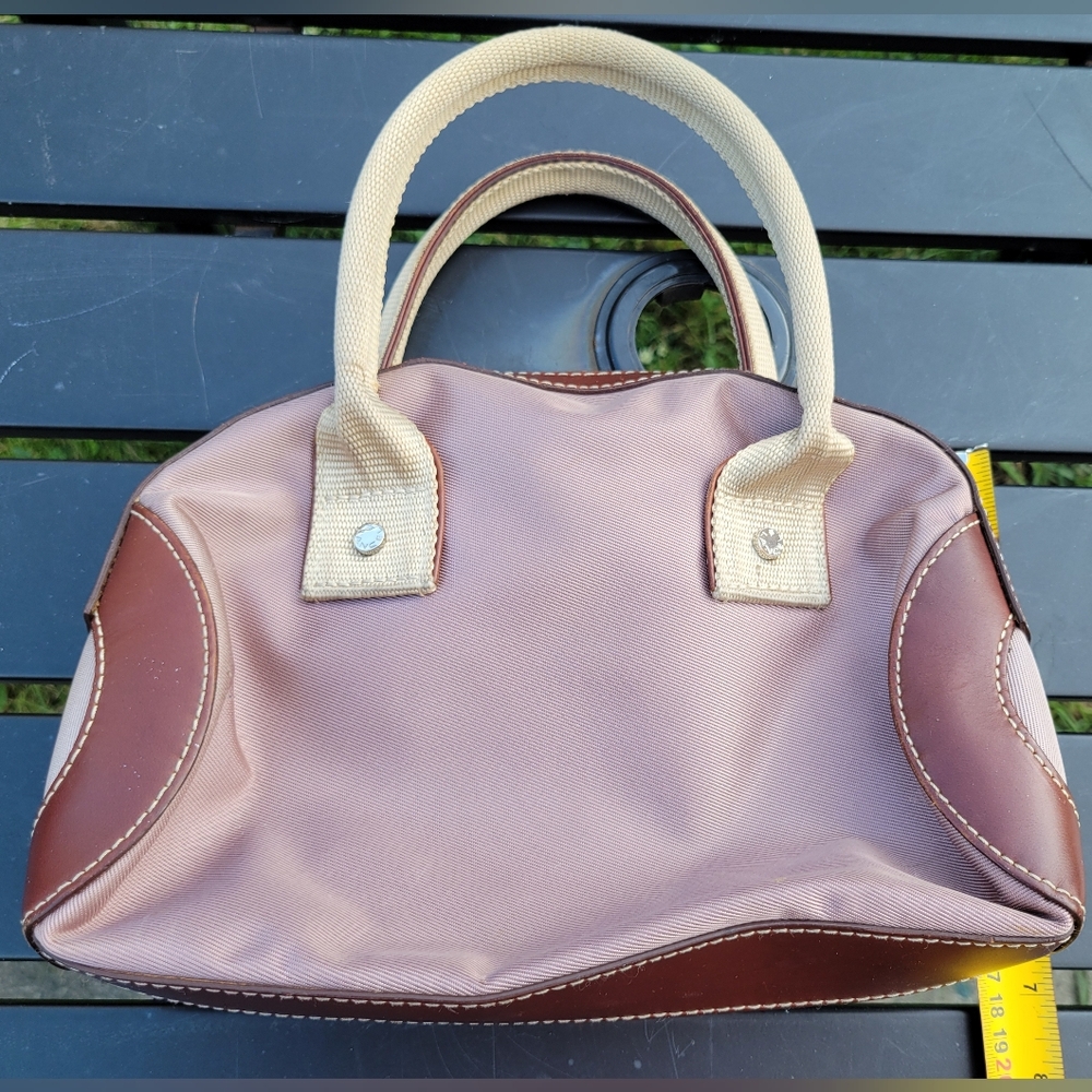 Lancel of Paris cloth and leather handbag / purse . Great shape.
